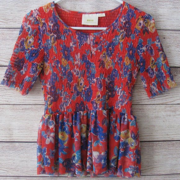 Maeve Ashton Smocked Peplum Top - Picture 4 of 10